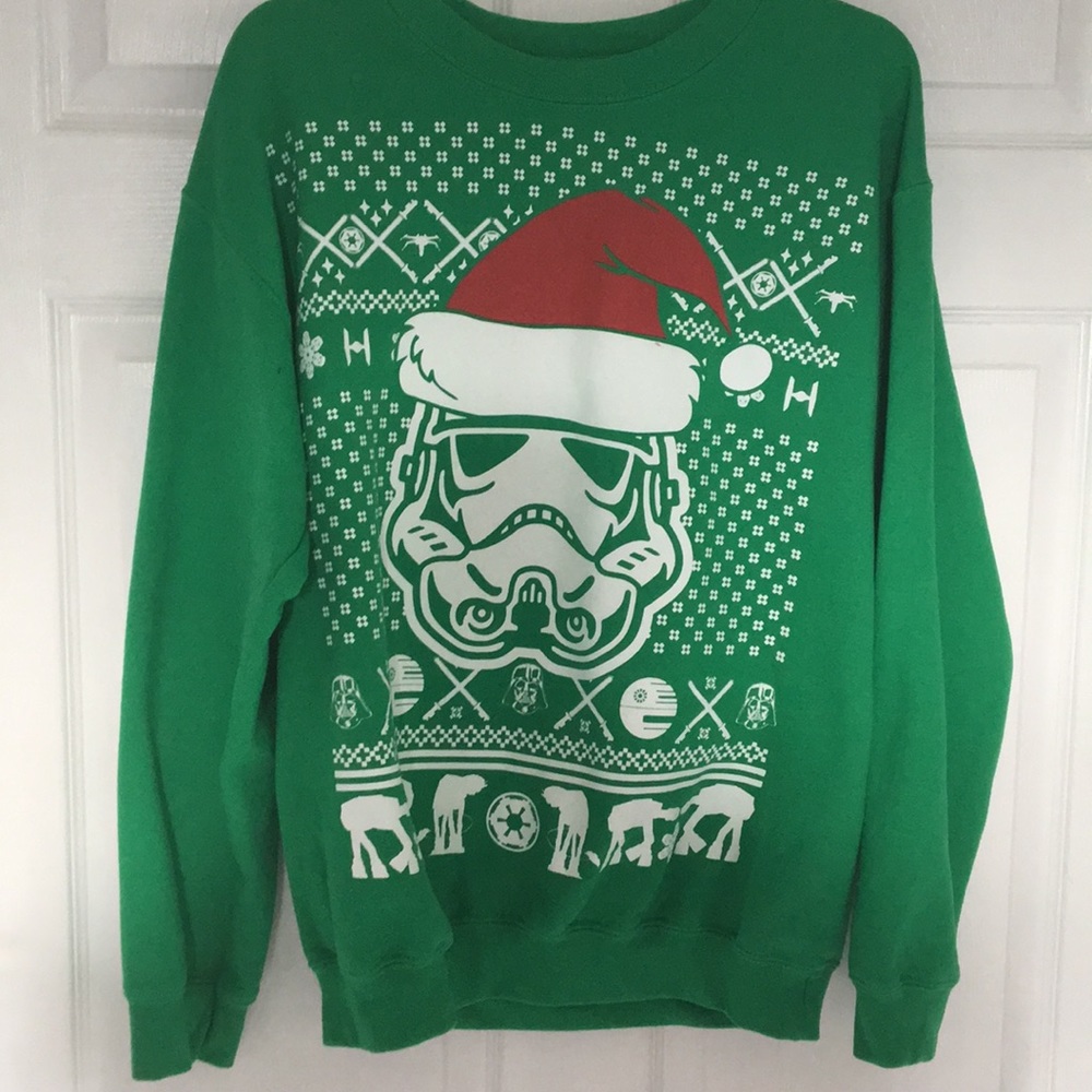 Green Star Wars Storm Trooper Holiday Sweater